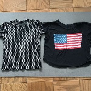 2 brandy Melville top alien American flag t shirt